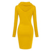 The happinest - Hoodie Sweatershirt Dress Long Sleeve O-Neck Casual