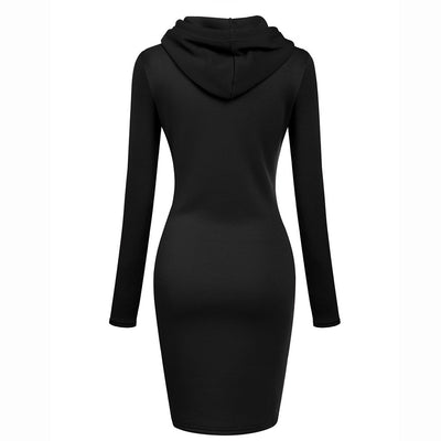 Just a woman - Hoodie Sweatershirt Dress Long Sleeve O-Neck Casual