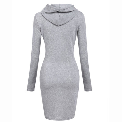 Halloween - Hoodie Sweatershirt Dress Long Sleeve O-Neck Casual