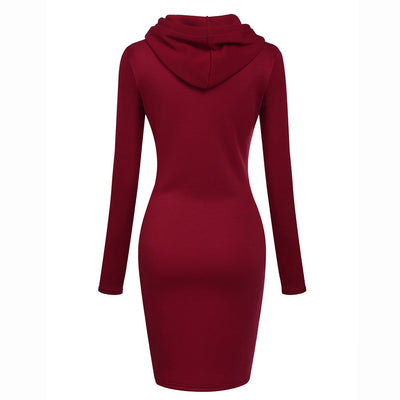 Just do it later - Hoodie Sweatershirt Dress Long Sleeve O-Neck Casual