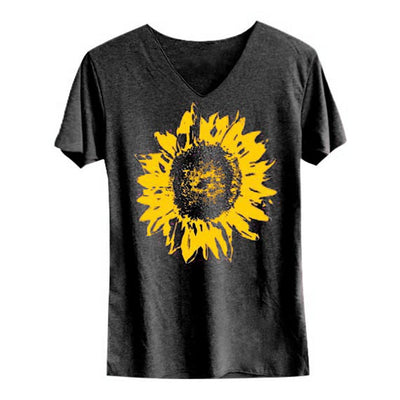 Sunflowe  Casual Loose  Short Sleeve Tank Simple for Women