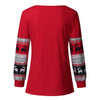 Woman shirt Top Christmas Red Splice Festival Sweatshirt Pocket Pullover Tops Blouse
