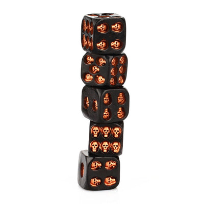 New 5pcs/Set 18mm Resin Skull Dice Statue Board Game Dice Office Desk Decor Toy Halloween Party Decoration