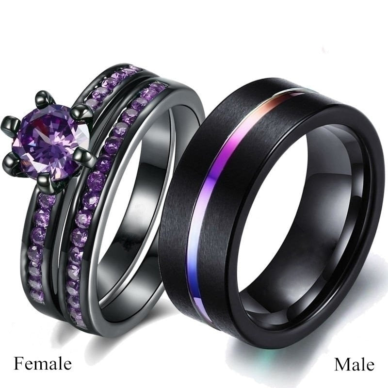 Fashion Lovers Ring Trendy Rainbow Tungsten Carbide