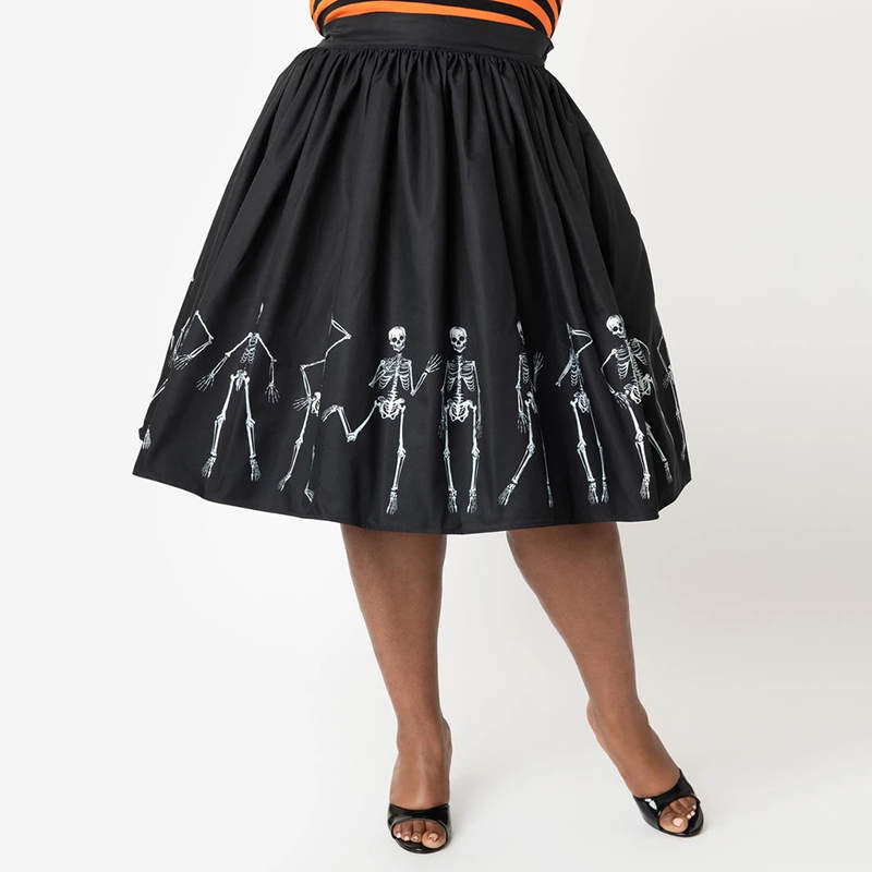 Midi Pleated Skirt Novelty Female High Waist Skirts