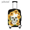 Jackherelook Cool Sugar Skull Baggage Bag Cover Dust Rain Proof Case for 18-32 Inch Luggage Bag Flower Travel Protective Trunk