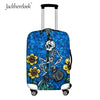 Jackherelook Cool Sugar Skull Baggage Bag Cover Dust Rain Proof Case for 18-32 Inch Luggage Bag Flower Travel Protective Trunk