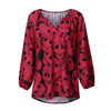 Women's Skull Print V-neck Long-Sleeved Shirt Blouse woman Partial Large size blouses blusas mujer de moda women shirts