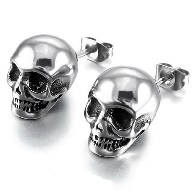 Punk Skull Earrings Cool silver color Jewelry Hip-hop Stud Earrings Vintage