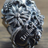Flower Skull Ring Stainless Steel Biker Rings Punk Jewelry Unique Gift