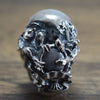 Flower Skull Ring Stainless Steel Biker Rings Punk Jewelry Unique Gift