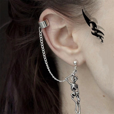 Cool Skull Punk Pendant Drop Dangle  Earring