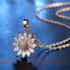 Sunflower Pendant Wish Card Necklace For Women Rose Gold Silver Color Make a Wish Necklace Gift For Mom