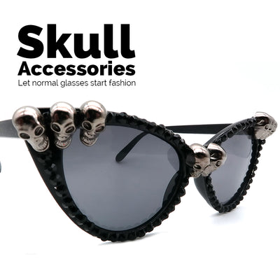 Women Black Skull Rhinestone Sunglasses Trend Gorgeous