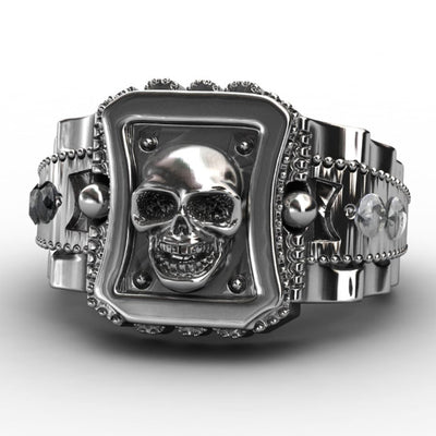 Trendy Skull Black Hip Hip Rings Jewelry Punk Rock Accessories