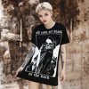 Black T-shirts Skull Party Long Tops