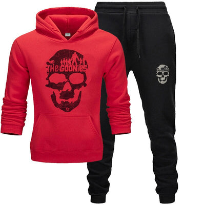Men Hoodies Skull Print TrackSuit Sport Jacket Fall Spring Suit Set Trousers Pants Jogging Outfits