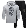 Men Hoodies Skull Print TrackSuit Sport Jacket Fall Spring Suit Set Trousers Pants Jogging Outfits