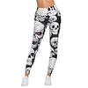 Women Skull Print Sports Leggings Workout Gym Pants Stretch Trouser High Elastic Skinny Pants Stretchy Trousers