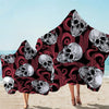BeddingOutlet Floral Skull Hooded Towel Sugar Skull Gothic Bathroom Towel With Hood Vintage Microfiber Wearable Beach Towel