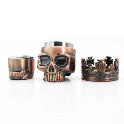 Tobaco Crusher  Accessories  Metal Spice Herb Grinder Hand Muller Smoke Grinders King Skull Shape 3 Layers Crushers 1 PC