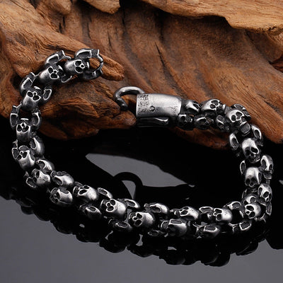 Punk Skull Bracelets Stainless Steel Shiny Matte Skull Charm