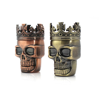 Tobaco Crusher  Accessories  Metal Spice Herb Grinder Hand Muller Smoke Grinders King Skull Shape 3 Layers Crushers 1 PC