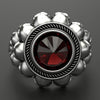 Gothic Punk Skull Rings For Men Retro Skeleton Black Red Cone Male Ring Jewelry Biker Steampunk Rings Anillo Hombre P3M478