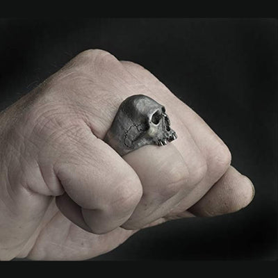 Skull Silver Color Ring Mens Skull Biker Rock Roll Gothic Punk Jewelry Ring