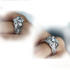 Skeleton Heart Shape CZ Stone Silver Punk Skull Promise Ring