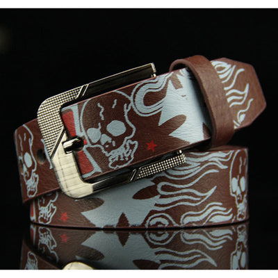 Skull Punk needle buckle belt men's belt