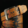 Men Belts  Buckle Belt Men Punk Rock Skull PU Leather Belt Luxury