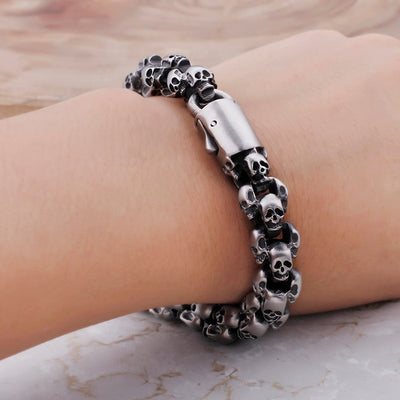 Punk Skull Bracelets Stainless Steel Shiny Matte Skull Charm