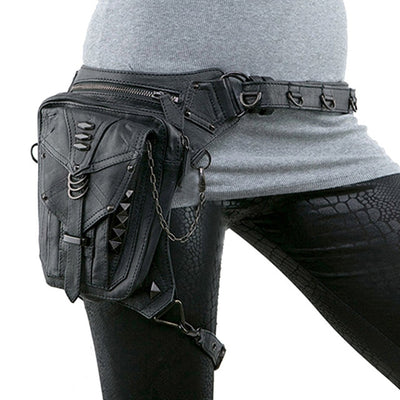 Women Thigh Leg Bag Steampunk Retro Rock Waist Hip Belt Skull Bag