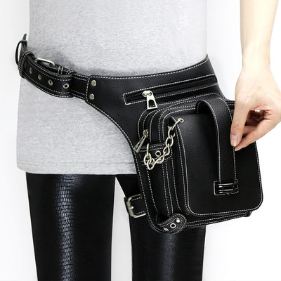 Women Thigh Leg Bag Steampunk Retro Rock Waist Hip Belt Skull Bag