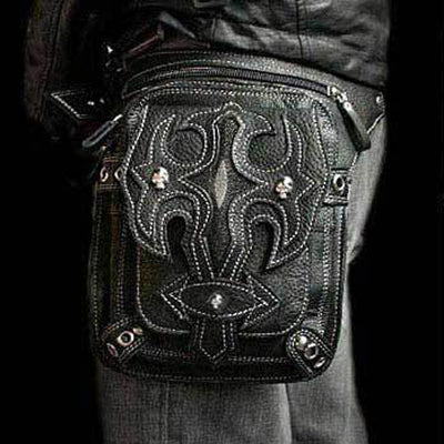 Women Thigh Leg Bag Steampunk Retro Rock Waist Hip Belt Skull Bag