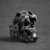 Cool Mens Boys Steel Biker Rings Vintage Indian Jaguar Warrior Skull Punk Jewelry Gift For Him Gothic Men's Skull Ring