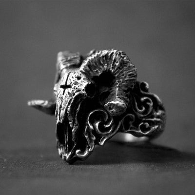 Cool Mens Boys Steel Biker Rings Vintage Indian Jaguar Warrior Skull Punk Jewelry Gift For Him Gothic Men's Skull Ring