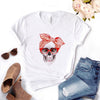 bandana skull Print Women tshirt Cotton Casual Funny t shirt Gift 90s Lady Yong Girl Drop Ship 6 Colors PM-9832