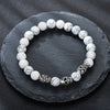 volcanic stone natural beads Skeleton skull punk bracelet