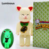 Popular Toys 28CM Noctilucous Lucky Cat Bearbricklys Action Figures Blocks Anime Dolls Art Collectible Model to Friend Kids Gift