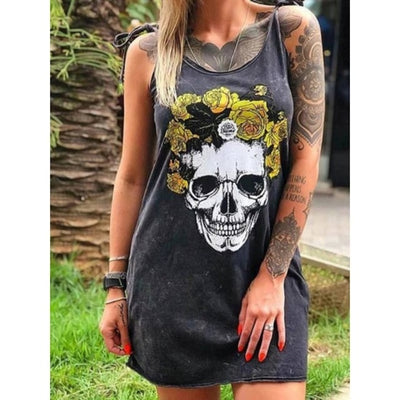 Shirts 2020 Women Loose Sexy Off Shoulder Skull Print Punk Style Tops