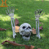 Molezu Halloween White Bone Hand Arm Bone Horrible Open Mouth Skull For DIY Halloween Games Prop Cemetery Haunthouse Prank Decor