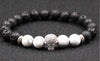 skull zircon cubic Stone bead white Howlite adjusted black  Bracelet