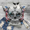 T Shirt Short Sleeve 3D Skull Printed O-Neck Tee T-Shirt
