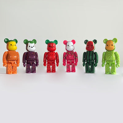 New 7CM Bearbricklys Mini Action Figures Blocks Fruit Baby Bear Dolls PVC Street Art Collectible Models Toys to Kids Gifts