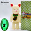 Popular Toys 28CM Noctilucous Lucky Cat Bearbricklys Action Figures Bear Dolls Collectible Model to Friends Kids Christmas Gifts