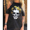 Women Punk Style Loose Halter Neck Sleeveless Skull