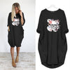 Floral skull DRESS WOMEN POCKET WOMEN PUNK COTTON OFF SHOULDER TOPS