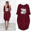 Floral skull DRESS WOMEN POCKET WOMEN PUNK COTTON OFF SHOULDER TOPS